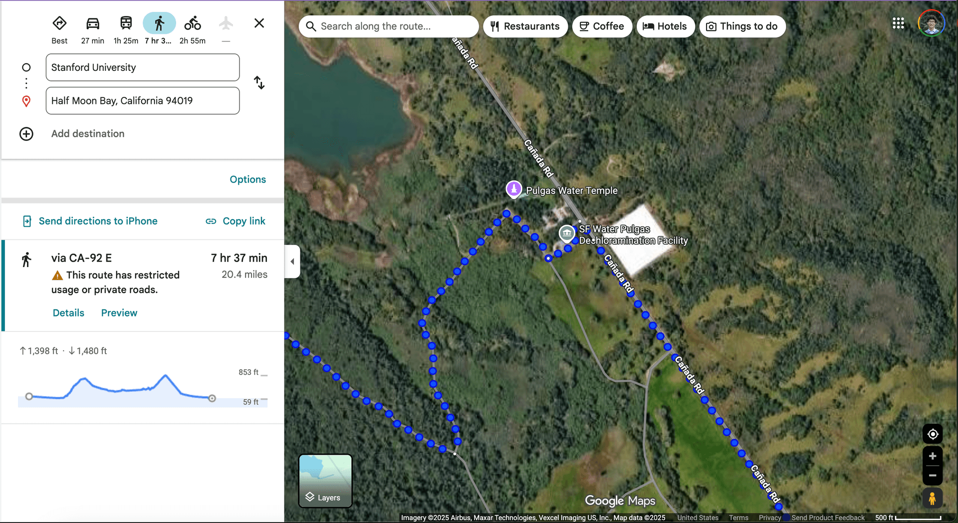 Google Maps route